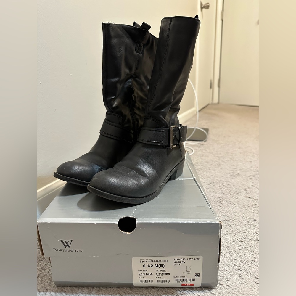 Worthington Black Heeled Boots for Women